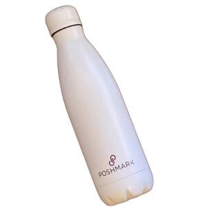 Poshmark logo insulated stainless steel water bottle thermos white New